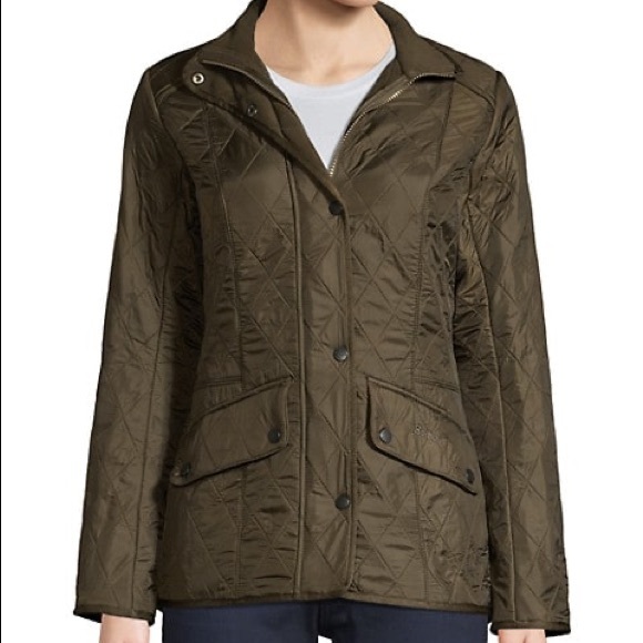 NWTs Barbour Cavalry Polarquilt Jacket. Olive. Size 4 US - Picture 1 of 11